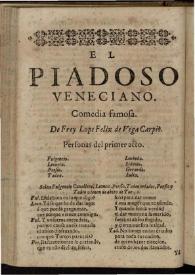 El piadoso veneciano | Biblioteca Virtual Miguel de Cervantes