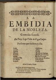 La Embidia de la Nobleza | Biblioteca Virtual Miguel de Cervantes