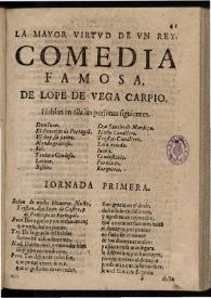 La mayor virtud de vn rey | Biblioteca Virtual Miguel de Cervantes