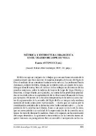 Métrica y estructura dramática en el teatro de Lope de Vega. Fausta Antonucci (ed.). Kassel: Edition Reichenberger, 2007, 231 págs. / José Domínguez Caparrós | Biblioteca Virtual Miguel de Cervantes