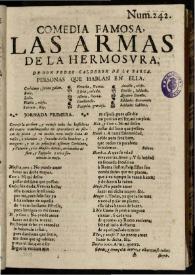 Las armas de la hermosura / de don Pedro Calderon de la Barca | Biblioteca Virtual Miguel de Cervantes