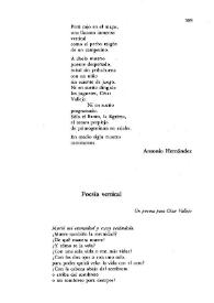 Cuadernos Hispanoamericanos. Homenaje a César Vallejo, vol. 2, núm. 456-457 (junio-julio 1988). Poesía vertical / Roberto Juarroz | Biblioteca Virtual Miguel de Cervantes