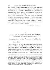 Informe del Sr. Marqués de Villalobar sobre el Centenario de Cristóbal Plantino / El Marqués de Villalobar | Biblioteca Virtual Miguel de Cervantes