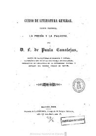 Curso de Literatura general. Parte primera. La poesía y la palabra / por F. de Paula Canalejas | Biblioteca Virtual Miguel de Cervantes