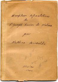 Empleos apostolicos, y religiosas virtudes del fervoroso P. Joseph Xavier de Molina, professo de la Compañia de Jesus ... : carta de el P. Provincial Matheo Ansaldo, de la mesma Compañia, à los Superiores de su Provincia de Mexico | Biblioteca Virtual Miguel de Cervantes