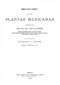 Sinonimia vulgar y científica de las plantas mexicanas / arreglada por el Dr. José Ramírez...; con la colaboración del Sr. Gabriel V. Alcocer... | Biblioteca Virtual Miguel de Cervantes