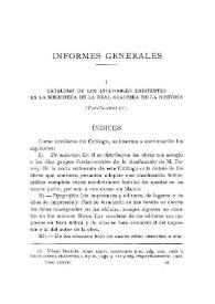 Catálogo de los incunables existentes en la Biblioteca de la Real Academia de la Historia. (Conclusión) / Francisco García Romero | Biblioteca Virtual Miguel de Cervantes