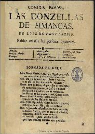 Comedia famosa, Las donzellas de Simancas / de Lope de Vega Carpio | Biblioteca Virtual Miguel de Cervantes