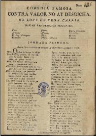 Comedia famosa. Contra valor no ay desdicha / De Lope de Vega Carpio | Biblioteca Virtual Miguel de Cervantes