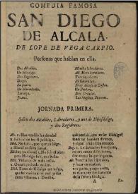 Comedia famosa San Diego de Alcala / de Lope de Vega Carpio | Biblioteca Virtual Miguel de Cervantes