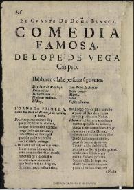 El guante de doña Blanca / comedia famosa de Lope de Vega Carpio | Biblioteca Virtual Miguel de Cervantes