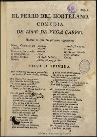 El perro del hortelano / comedia de Lope de Vega Carpio | Biblioteca Virtual Miguel de Cervantes