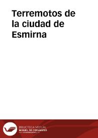 Terremotos de la ciudad de Esmirna | Biblioteca Virtual Miguel de Cervantes