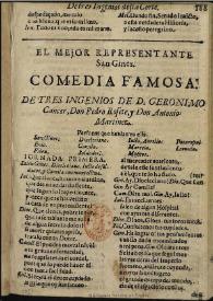 El mejor Representante San Gines / de Don Geronimo Cancer, Don Pedro Rosete y Don Antonio Martinez | Biblioteca Virtual Miguel de Cervantes