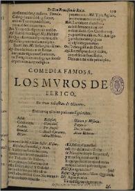 Los muros de Ierico / de Don Sebastian de Oliuares | Biblioteca Virtual Miguel de Cervantes