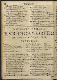 Euridice y Orfeo / de Don Antonio de Solís | Biblioteca Virtual Miguel de Cervantes