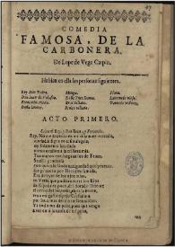 La carbonera / de Lope de Vega Carpio | Biblioteca Virtual Miguel de Cervantes