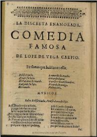 La discreta enamorada / de Lope de Vega Carpio | Biblioteca Virtual Miguel de Cervantes