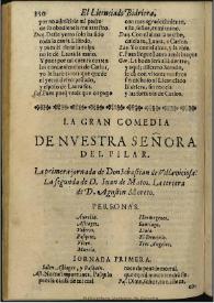 Nuestra Señora del Pilar / la primera jornada de don Sebastian de Villaviciosa, la segunda de D. Iuan de Matos, la tercera de d. Agustin Moreto | Biblioteca Virtual Miguel de Cervantes