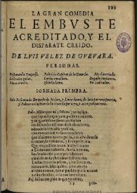 El embuste acreditado y el disparate creido / de Luis Velez de Guevara | Biblioteca Virtual Miguel de Cervantes