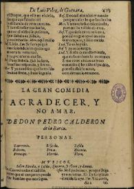 Agradecer y no amar / de don Pedro Calderon de la Barca | Biblioteca Virtual Miguel de Cervantes