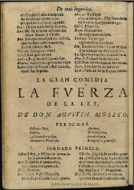 La fuerza de la ley / D. Agustín Moreto y Cabaña; colección hecha e ilustrada por D. Luis Fernández-Guerra y Orbe | Biblioteca Virtual Miguel de Cervantes