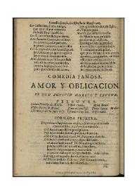 Amor y obligación / de don Agustin Moreto y Cauana | Biblioteca Virtual Miguel de Cervantes