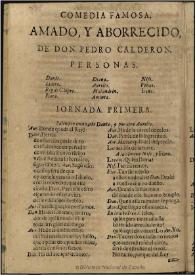 Amado y aborrecido / Pedro Calderón de la Barca | Biblioteca Virtual Miguel de Cervantes