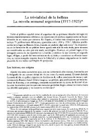 La trivialidad de la belleza: La novela semanal argentina (1917-1925) / Beatriz Serlo | Biblioteca Virtual Miguel de Cervantes