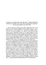 La rima : vaguedad de vaguedades, y todo variedad. (Reflexiones no ortodoxas sobre las consonancias imperfectas de San Juan de la Cruz y las rimas pobres de Fray Luis de León) / Daniel Devoto | Biblioteca Virtual Miguel de Cervantes