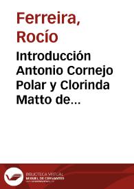 Introducción Antonio Cornejo Polar y Clorinda Matto de Turner / Rocío Ferreira | Biblioteca Virtual Miguel de Cervantes