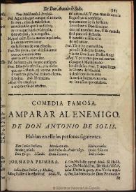 Amparar al enemigo [1681] / [Antonio de Solís] | Biblioteca Virtual Miguel de Cervantes