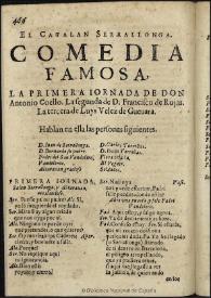 El Catalan Serrallonga / [Antonio Coello, Francisco Rojas, Luis Vélez] | Biblioteca Virtual Miguel de Cervantes