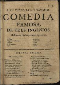 A un tiempo rey, y vassallo / de tres ingenios | Biblioteca Virtual Miguel de Cervantes