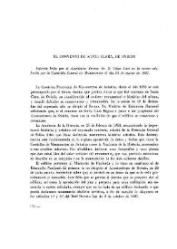 El convento de Santa Clara, de Oviedo / Informe leído por ... César Cort en la sesión celebrada por la Comisión Central de Monumentos el día 18 de marzo de 1957 | Biblioteca Virtual Miguel de Cervantes