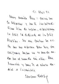 Carta de Miguel Delibes a Francisco Rabal. 21 de abril de 1994 | Biblioteca Virtual Miguel de Cervantes