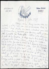 Carta de Francisco Rabal a Asunción Balaguer. Madrid, 2 de julio de 1949 | Biblioteca Virtual Miguel de Cervantes