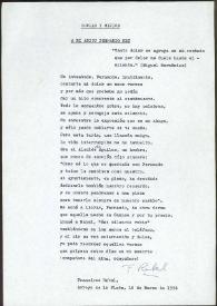 Copla de Francisco Rabal dedicada a Fernando Rey. Arroyo de la Plata, 16 de marzo de 1994 | Biblioteca Virtual Miguel de Cervantes