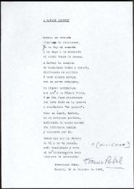 Copla de Francisco Rabal dedicada a Rafael Alberti. Madrid, 16 de octubre de 1995 | Biblioteca Virtual Miguel de Cervantes