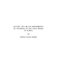 Historia viva de los descendientes de Velázquez en las Casas Reales de Europa / por Adolfo Castillo Genzor | Biblioteca Virtual Miguel de Cervantes