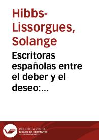 Escritoras españolas entre el deber y el deseo: Faustina Sáez de Melgar (1834-1895), Pilar Sinués de Marco (1835-1893) y Antonia Rodríguez de Ureta / Solange Hibbs-Lissorgues | Biblioteca Virtual Miguel de Cervantes