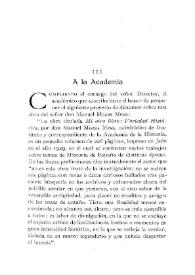 A la Academia: [Proyecto de dictamen sobre una obra del señor don Manuel Mozas Mesa] / Eloy Bullón | Biblioteca Virtual Miguel de Cervantes