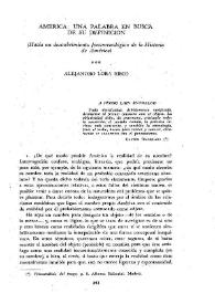 América : Un palabra en busca de su definición. (Hacia un descubrimiento fenomenológico de la Historia de América) / por Alejandro Lora Risco | Biblioteca Virtual Miguel de Cervantes