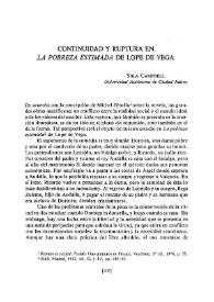 Continuidad y ruptura en "La pobreza estimada" de Lope de Vega / Ysla Campbell | Biblioteca Virtual Miguel de Cervantes