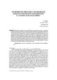 Principio de discurso y democracia directa: "Faktizität und Geltung" y la obra de B. Ackerman / Antoni Abad i Ninet y Josep Monserrat Molas | Biblioteca Virtual Miguel de Cervantes