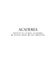 Academia : Boletín de la Real Academia de Bellas Artes de San Fernando. Primer semestre 1963. Número 16. Prólogo y preliminares | Biblioteca Virtual Miguel de Cervantes