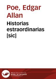 Historias estraordinarias [sic] / por E.A. Poe; traducidas para el Folletin de las Novedades | Biblioteca Virtual Miguel de Cervantes