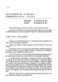 Breve informe del IV Congreso Internacional de Teatro para la Infancia y la Juventud (Montreal, 14-18 de junio de 1972. Albany, 18-25 de junio de 1972) | Biblioteca Virtual Miguel de Cervantes