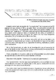 "Educación por el teatro", de Hilton Carlos de Araujo / traducido al español y prologado por Sara Jofre (Perú) | Biblioteca Virtual Miguel de Cervantes