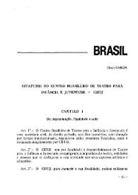 Informe de Brasil. Estatutos do Centro Brasileiro de Teatro para la Infância e Juventude = CBTIJ | Biblioteca Virtual Miguel de Cervantes